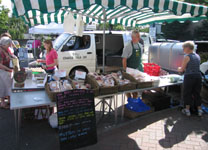 Grant and Maisie working hard at Twickenham Farmers' Market 16/07/2005